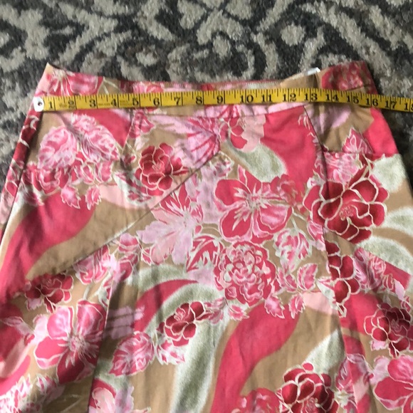 Express Design Studio Pink Floral Cotton Skirt 8 - Picture 3 of 7